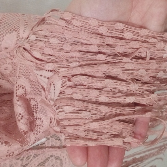 Pink Lace Fringe Kimono - Picture 4 of 5
